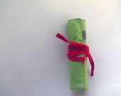Roll Up Pencil Case Green Red Waldorf Pencil case