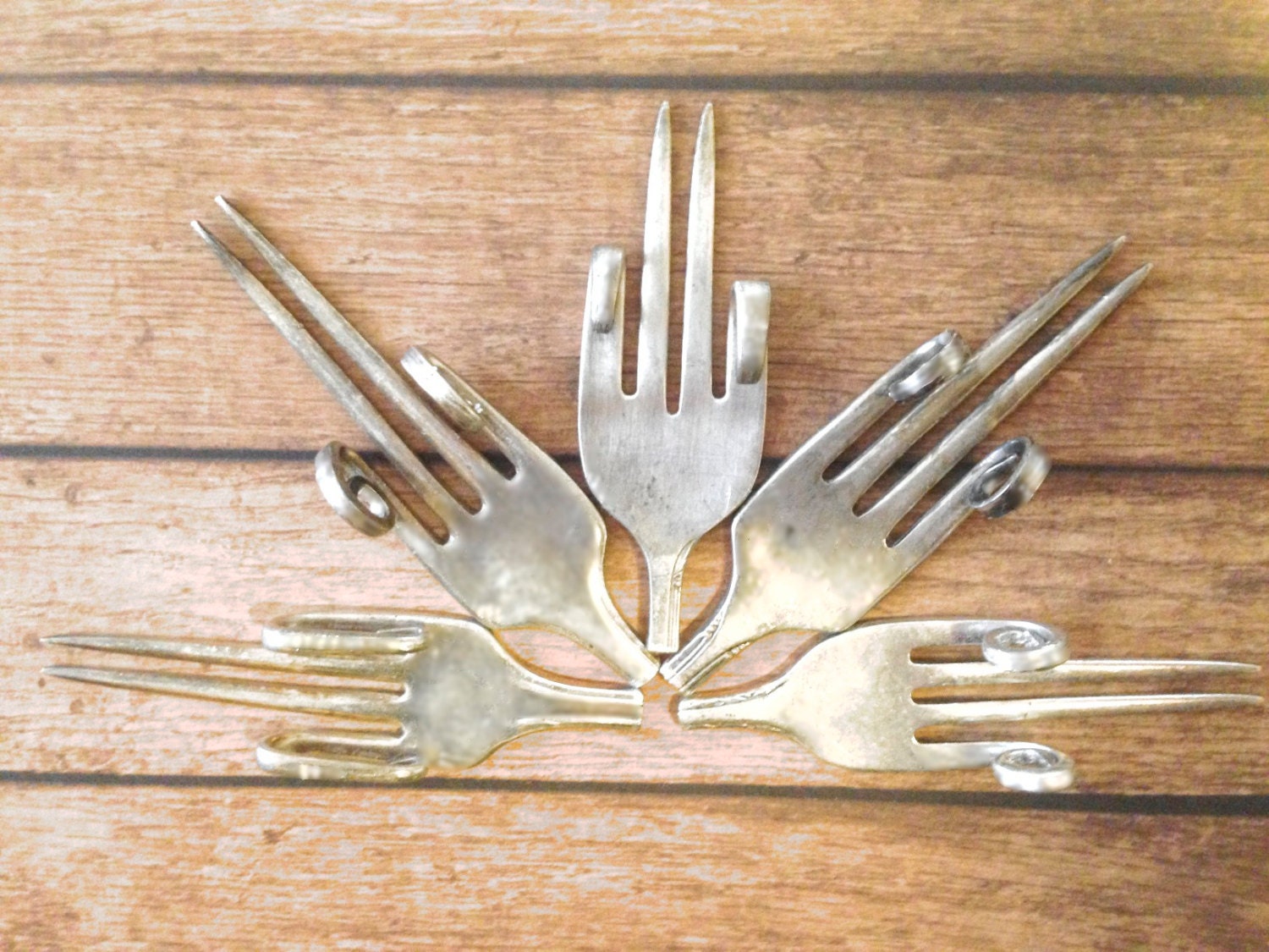 Corn on the cob holders made from upcycled silverware corn