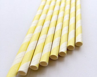 Yellow Striped Paper Straws