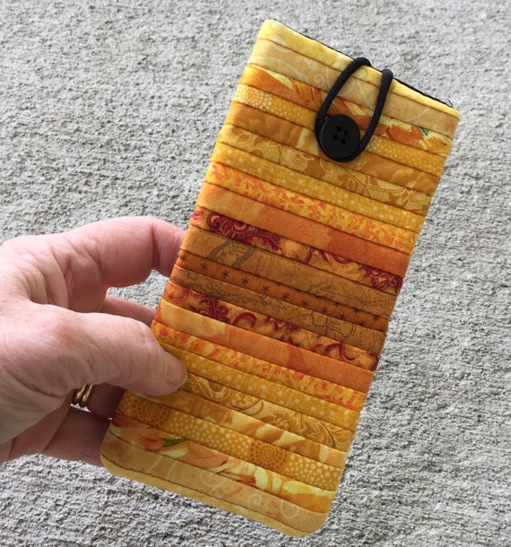 Yellow eyeglass case. Quilted soft case. Sunglass case. Soft