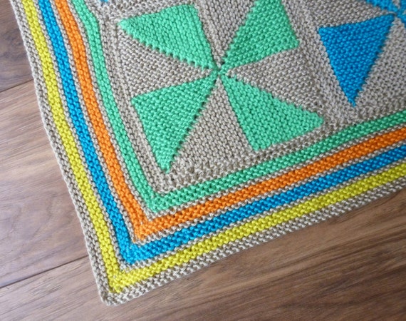 Pinwheel Patchwork Baby Blanket Knitting Pattern from CraftyGransLovelies on ...
