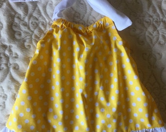 Yellow and White Polka Dot Dress Size 12 Months