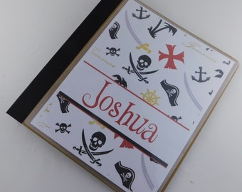 Pirate baby book boy baby memory book- 624