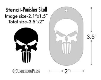 Punisher stencil | Etsy