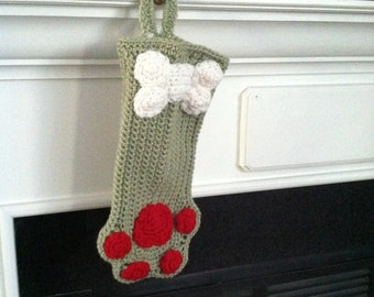 FREE SHIPPING! Dog Christmas Stocking, Personalized Stocking, Christmas Stocking, Crochet Dog Stocking, Crochet Christmas Stocking