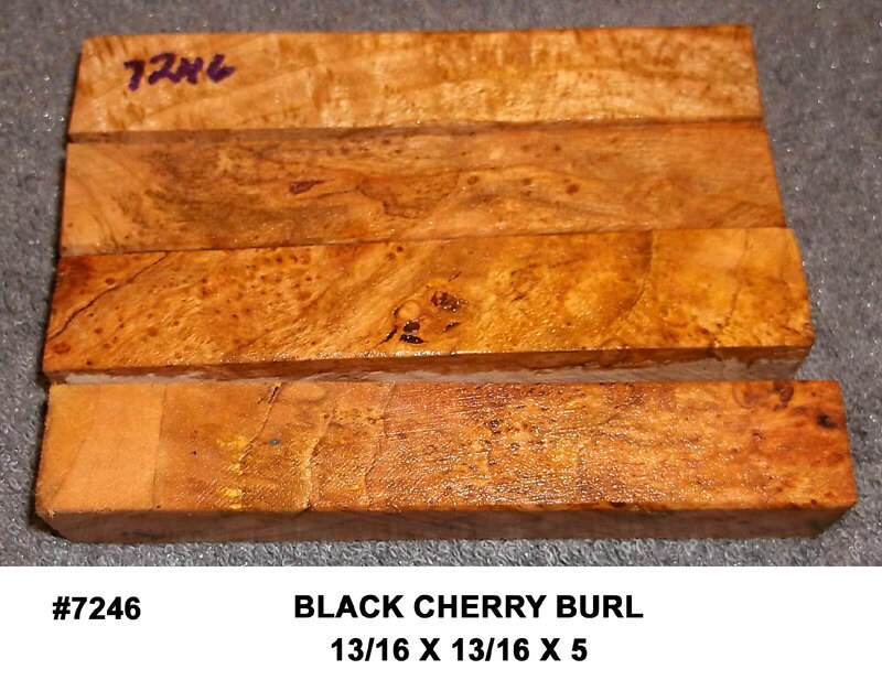 7246 Black Cherry Burl 4 Pack Jumbo Pen Blanks Knife Scales