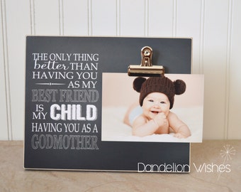 Baptism Gift, Godparent Gift, Gift For Godmother, Custom Photo Frame, Personalized Picture Frame, Godmother Gift, Will You Be My Godmother