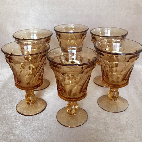 Amber Goblets Amber Wine Glass Fostoria Jamestown Mid