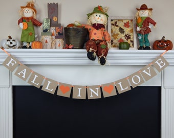 Fall in love banner, falling in love, fall wedding banner, fall wedding sign, Bridal Shower Banner, bachelorette banner, autumn wedding