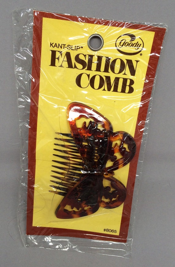 Vintage Goody Butterfly Hair Comb Style Tortoise Shell New in