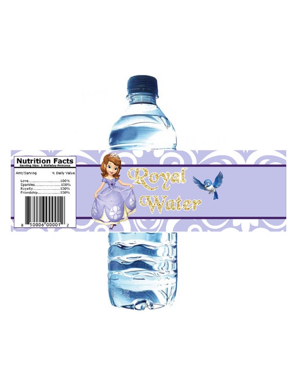 Sofia the First Water Bottle Labels DIGITAL by SCPaperCreations