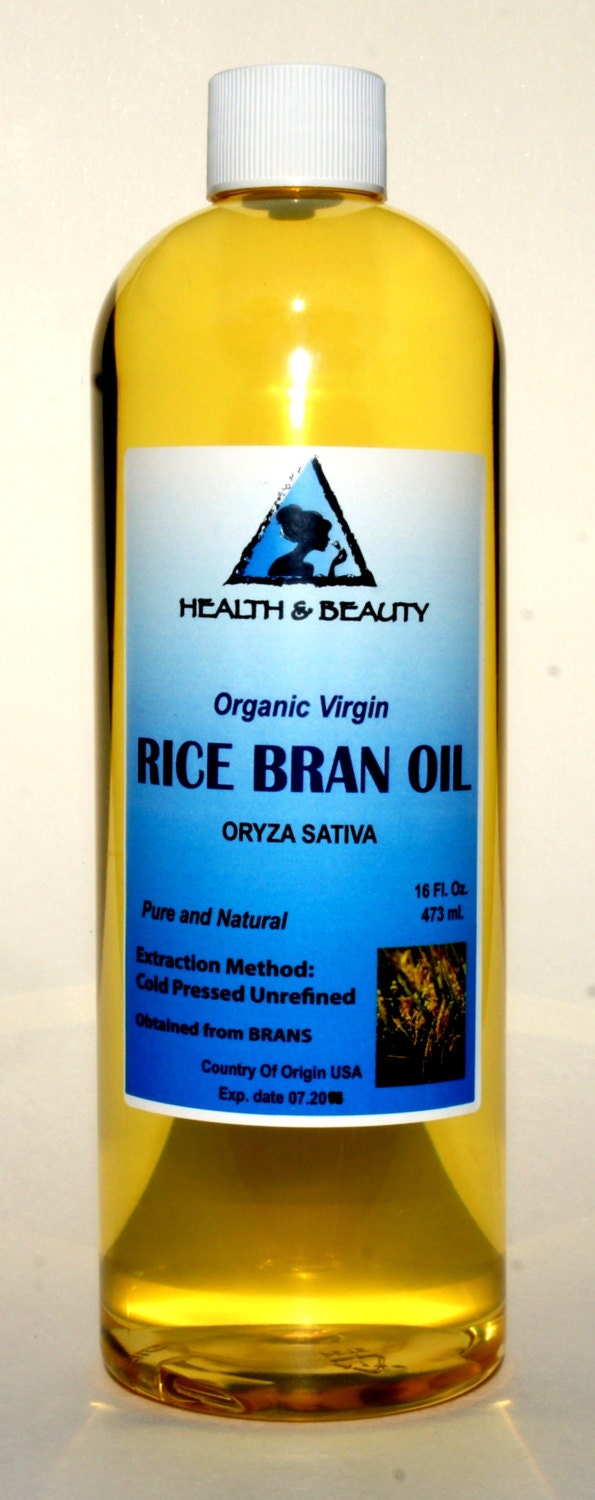 16 oz RICE BRAN OIL Organic Carrier Unrefined Cold by
