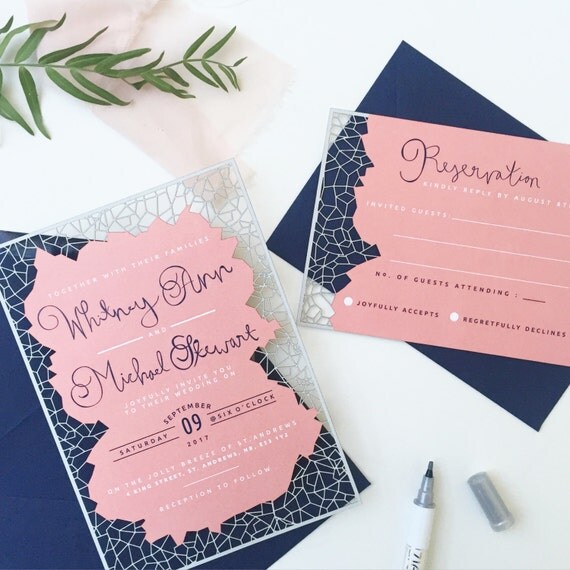 Laser Cut Wedding Invitations and RSVP cards