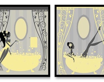 Yellow grey bathroom | Etsy Yellow grey bathroom | Etsy