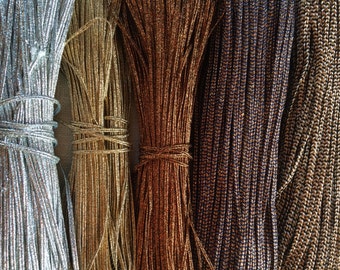 Metallic soutache cord set of 5 colors 3mm metallic jewelry cord braid gimp for beading sewing gift wrap
