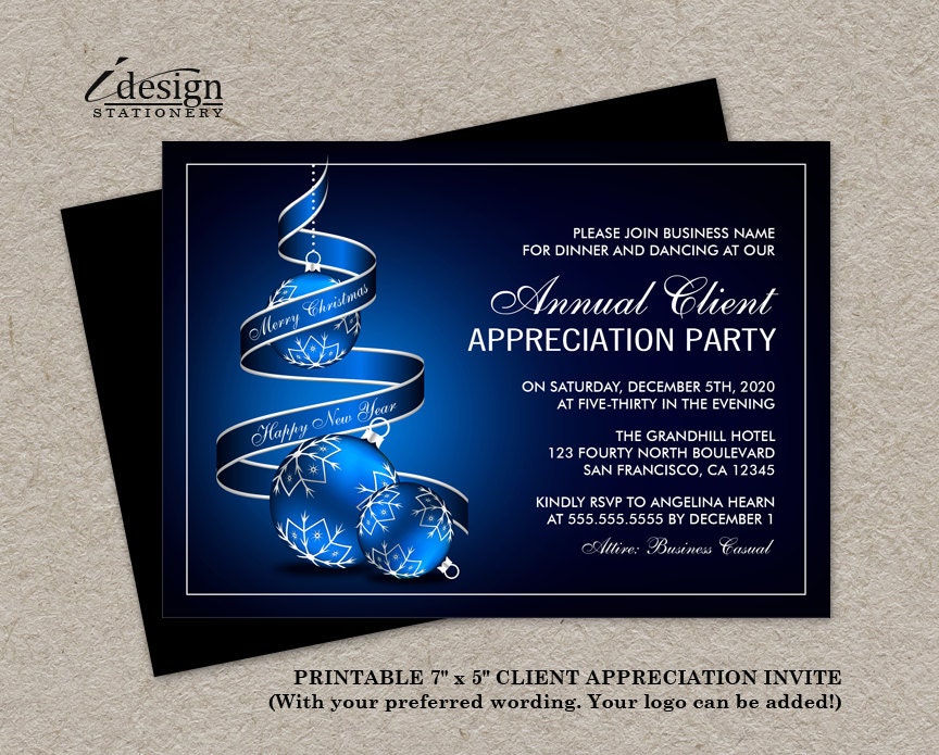 Elegant Holiday Customer Appreciation Party Invitations DIY