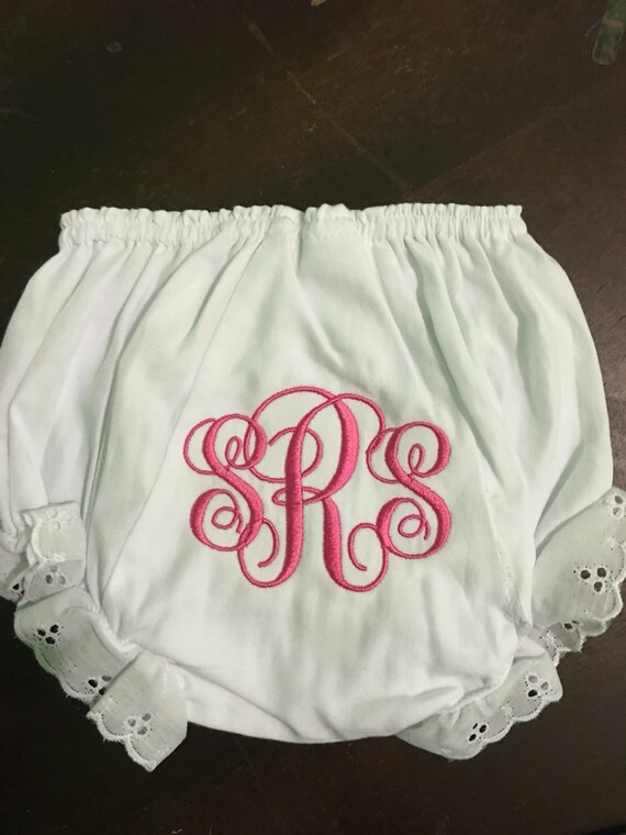 Monogrammed baby bloomersShips for free by Lanabugbows on Etsy
