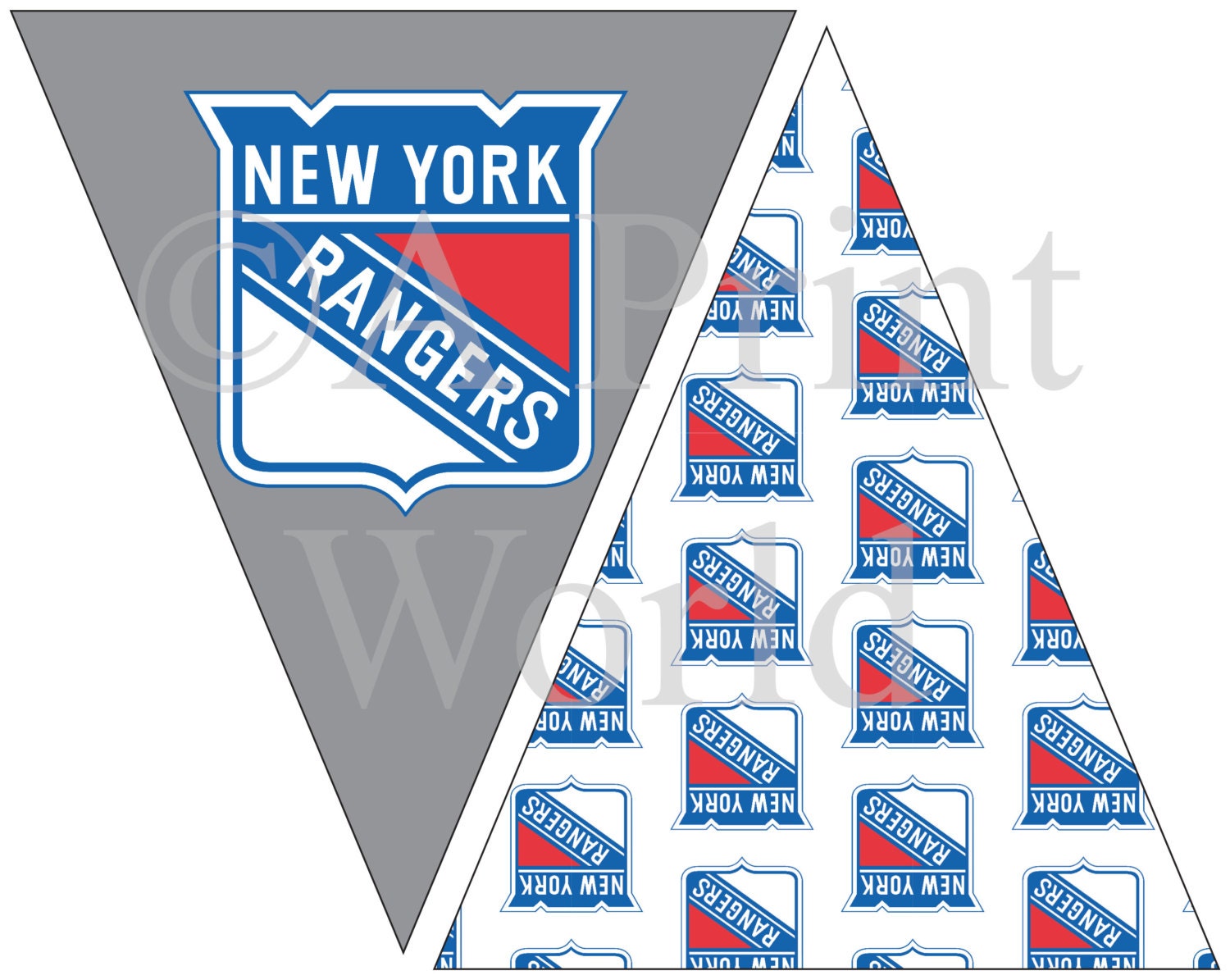 New York Rangers Hockey printable flags. Easy Party