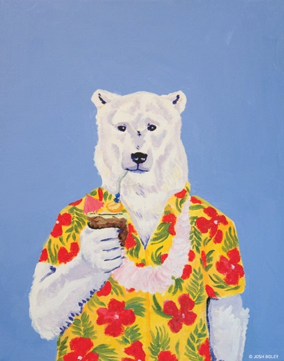 polar bear hawaiian shirt