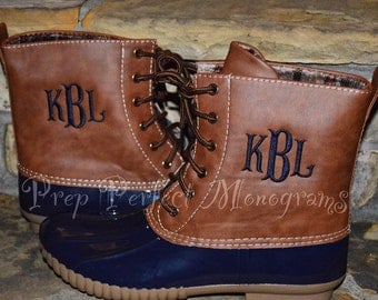 Monogrammed Duck Boots