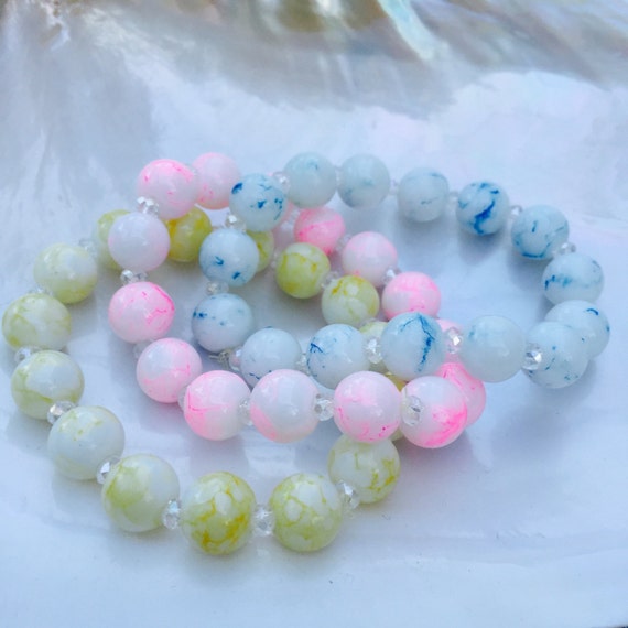 SALEpastel stretch bracelets x by JGjewellerycreations on Etsy