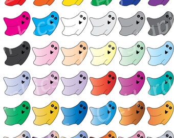 Cartoon Ghost Clipart, Halloween Clip Art, Vector Clipart, Digital Scrapbooking, Graphic Artwork, PNG&JPEG, Digital Clipart, Commercial Use