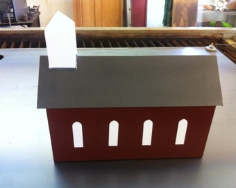 Steel Church Barn Custom Mailbox Metal Mailbox Steel Customizable Mailbox Church Or Barn
