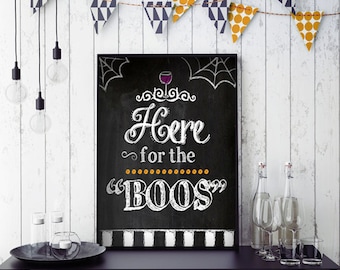 Halloween Bar Decor, Here for the Boos | Printable Halloween Decor