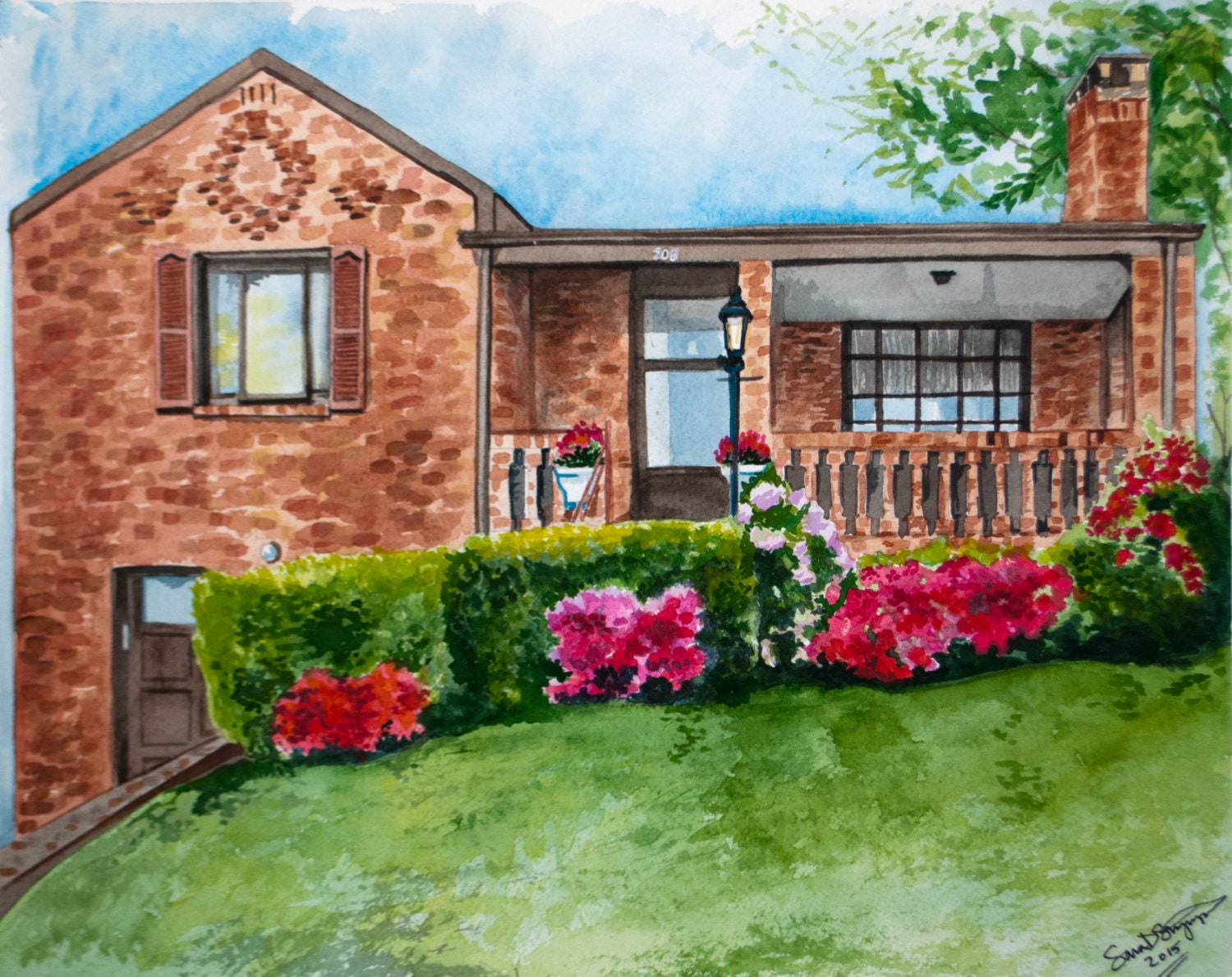 Custom Watercolor Painting of Your Home by FernCottageStudios
