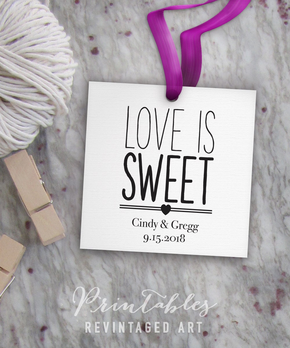 Love is Sweet Tags Printable Editable Favor Tag Template