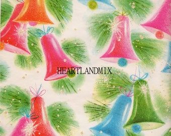 LARGE Vintage Christmas Wrapping Paper Download Image of Bells
