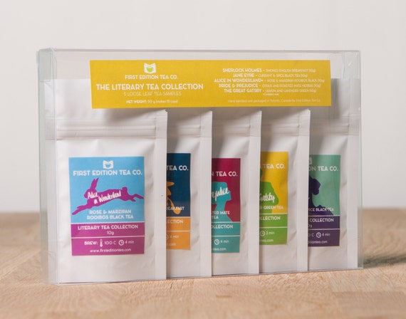 The Literary Collection Loose Leaf Tea - Gift for Book Lover - Tea Gift Set - 5 x 10g bags