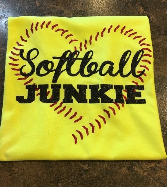 Softball TShirt Softball Junkie TShirt Heart Shaped