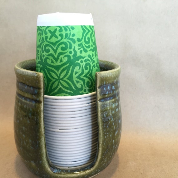 Ceramic Bathroom Cup Holder Disposable Cup Dispenser Paper Cup