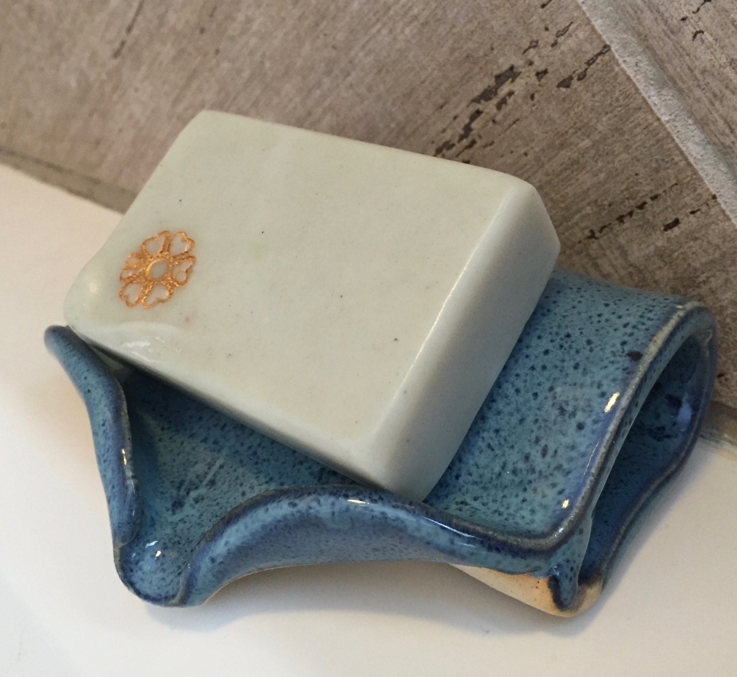 Self Draining Soap Dish Peacock Blue