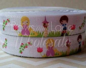 5/8" Fairy Tale Princess- Rapunzel Fold Over Elastic