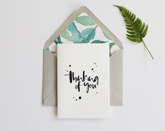 Modern Thinking of You Card - Pretty Envelope Liner - Sympathy Card - Modern Sympathy Card - Sorry Card