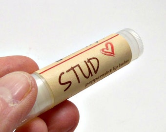 Stud Lip Balm, Fathers Day Gift, Custom Label Option Available, Peppermint Lip Balm, Gift for Him, Mens Gift Idea, Dad Gift