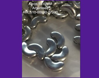 Arcos par Puca 5x10MM Argentees - Approximately 8 grams (30-35 beads) ARC510-00030-27000