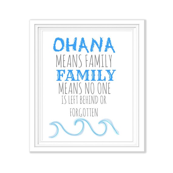 Ohanaheißt Familie Lilo & Stitch druckbare Wandkunst 8 x