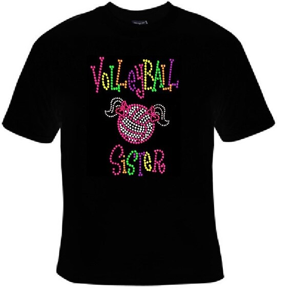 Volleyball Sister Rhinestone Shirt Volleyball by XtremeSparkle
