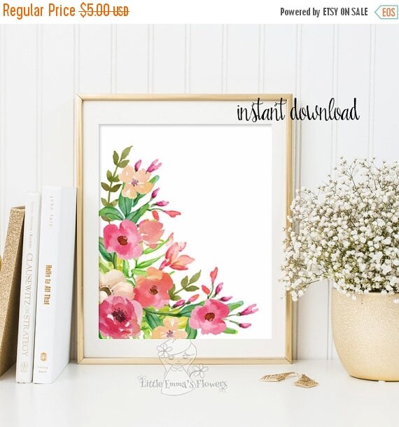 Nursery wall art Printable flower Decor by LittleEmmasFlowers