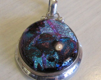 Sterling Silver Dichroic Glass Pendant