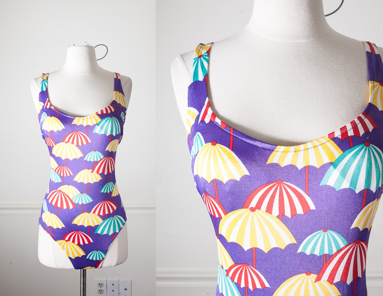 70s Novelty Print Swimsuit Psychedelic Swimsuit One Piece