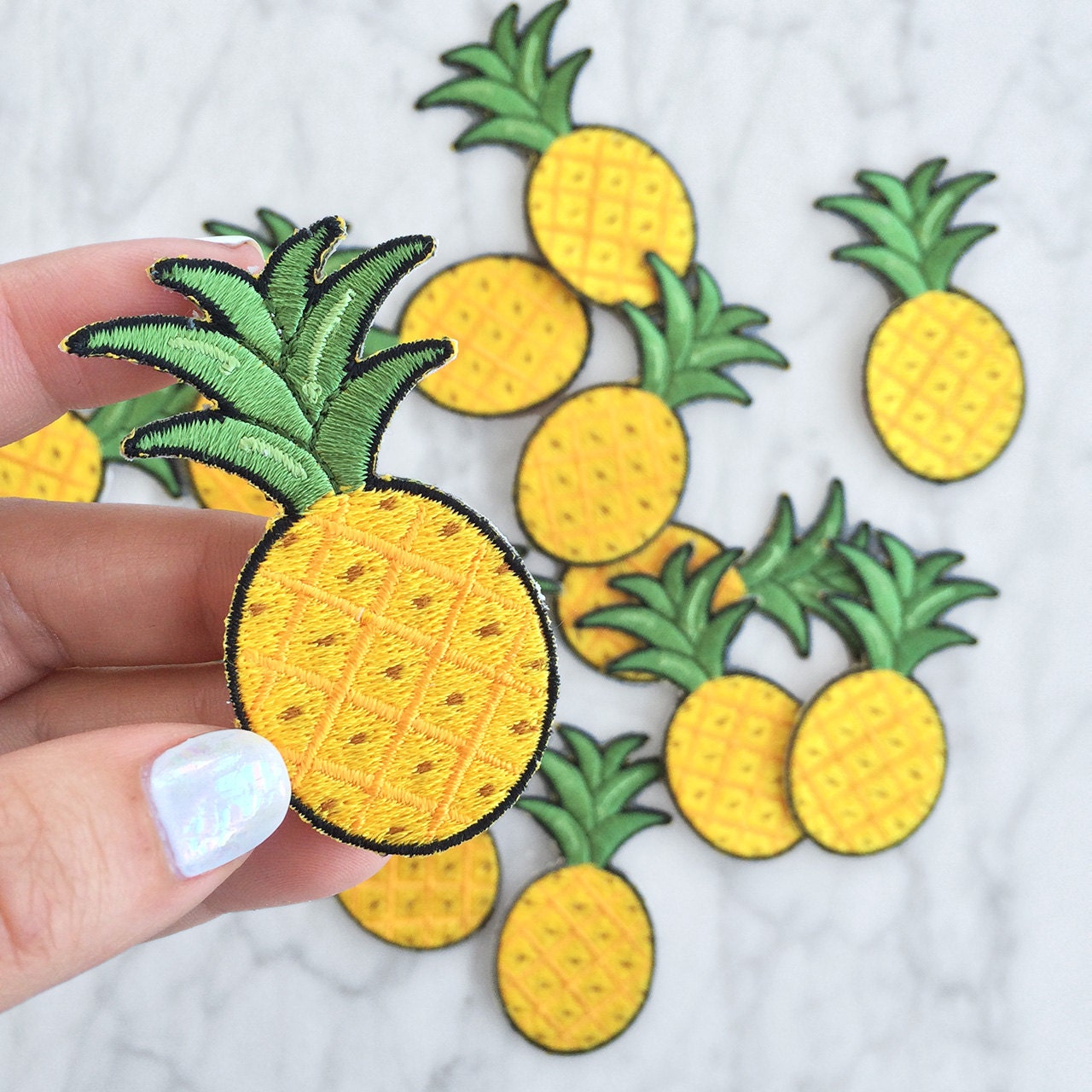 Pineapple Patch Iron On Embroidered Applique Yellow