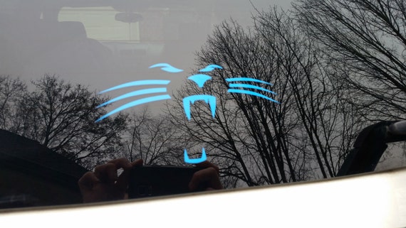 Carolina Panthers cat car window sticker decal in blue