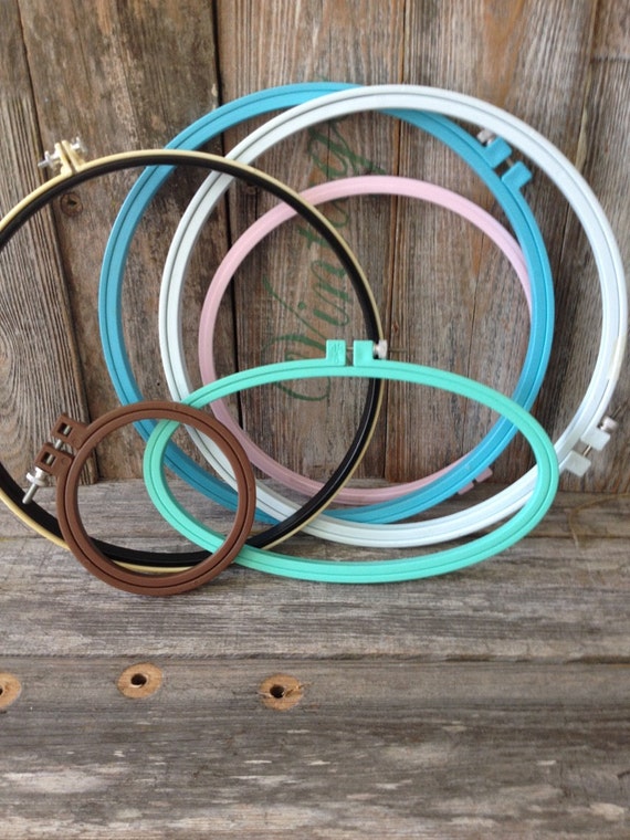 Vintage Plastic Embroidery Hoops Set of 6 Vintage Sewing Hoop