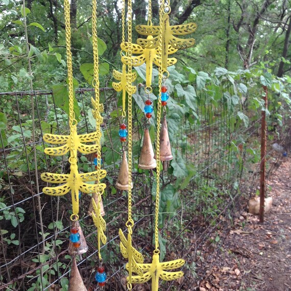 Filigree Metal Beaded Dragonfly Wind By Bluecottagecreation Filigree Metal Beaded Dragonfly Wind Chime 35 Hanging Yellow Outdoor Patio Garden Porch