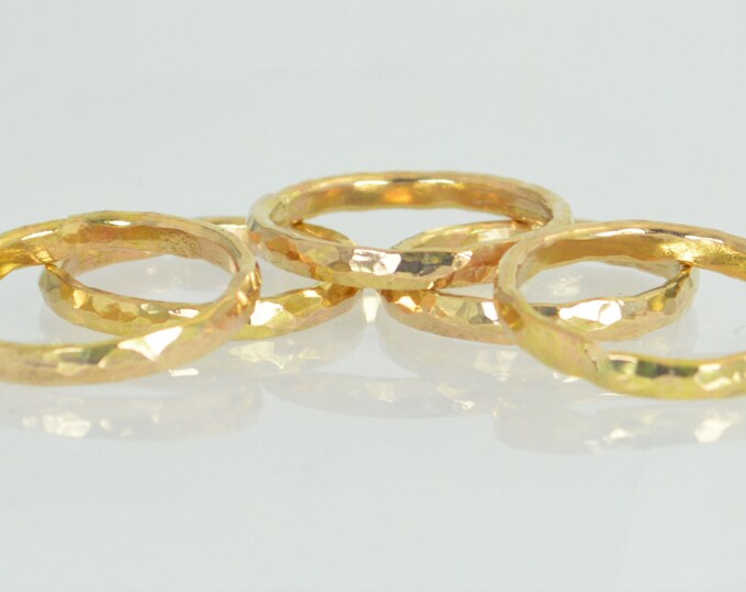 Super Thick Stackable 14k Gold Filled Ring(s), Gold Rings, Stackable Rings, Gold Ring, Hammered Ring, Gold Band, Yellow Gold, Gold Jewelry