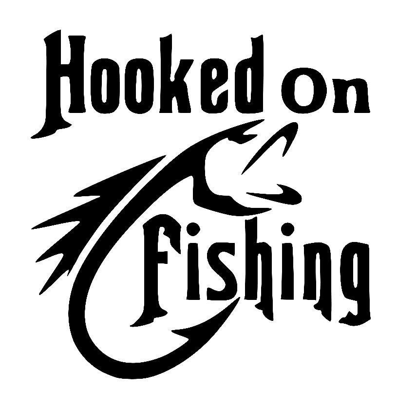 Hooked on Fishing Decal by ChunkyMonkeyBeeds on Etsy